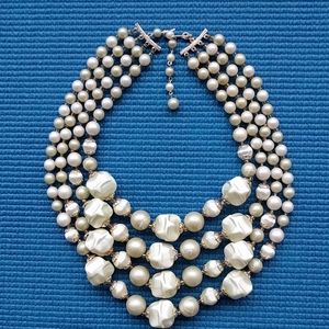 Vintage signed "Japan" bib bohemian necklace